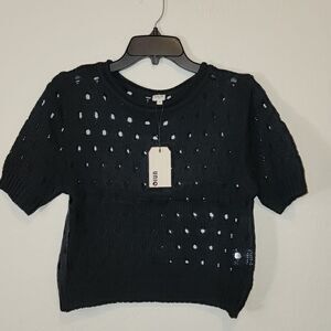 UNIQ Crop Top Sweater with Knitted holes throughout